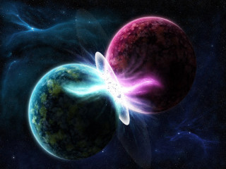 Two planets space star blue - two planet free wallpaper