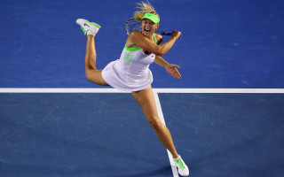 Tennis swing arabesque graceful blonde - a tennis racket free wallpaper