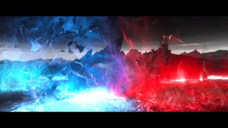 Fire ice red blue background - bedwyr williams free wallpaper