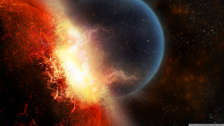 Black hole sky red yellow - a black hole in the sky free wallpaper