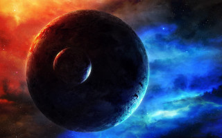 Space clouds stars planet moon - planet free wallpaper for desktop