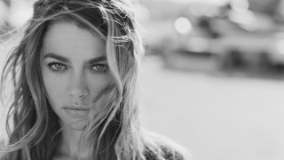 Woman longhair blowing wind blackwhite - bettina heinenayech free wallpaper