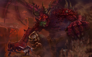 Demonic horned skull back cave - a demonic creature free wallpaper