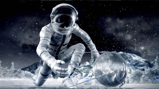 Space suit floating water planet - alan bean free wallpaper