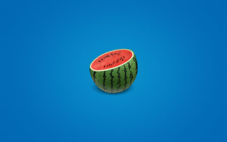 Watermelon slice blue surface background - a blue surface free wallpaper for desktop