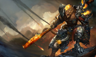 Man sword demon arm battle - his mouth free wallpaper