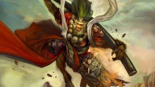 Man sword demon back action 3 - a horse free wallpaper