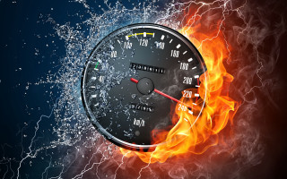 Speedometer fire water dark background - a speedometer free wallpaper
