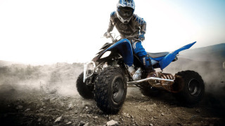 Mountain man riding blue quad - the mountain free wallpaper