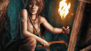 Woman fire wood campfire magic - a painting of a woman holding free wallpaper