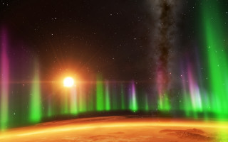 Earth aurora space astronaut city - aurora free wallpaper for desktop