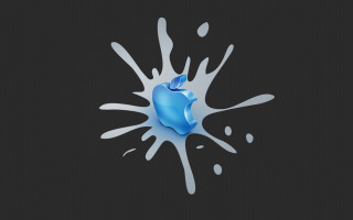 Blue apple liquid splash black - canvas free wallpaper