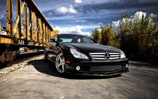 Black mercedes train track luxury - luxury free wallpaper