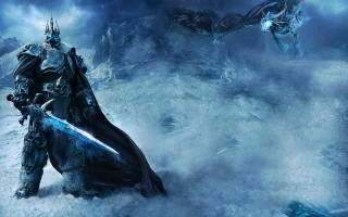 Man black suit sword snowy - a sword in a snowy landscape free wallpaper