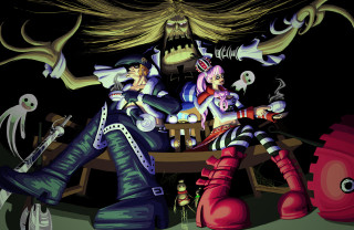 Couple pirate bench ghost cartoon - altoon sultan free wallpaper for desktop