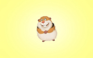 Cartoon hamster smile tie yellow - his neck free wallpaper for desktop