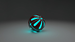 Glowing ball blue light gray - ball free wallpaper