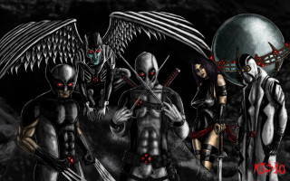 Demonic people wings swords group - demonic free wallpaper for desktop