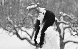 Snowy gothic portrait woman tree - evaline ness free wallpaper for desktop