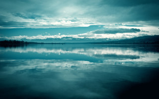 Lake clouds mountains trees sky - lake free wallpaper