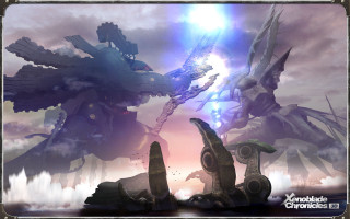 Alien creature water sky clouds - massive free wallpaper