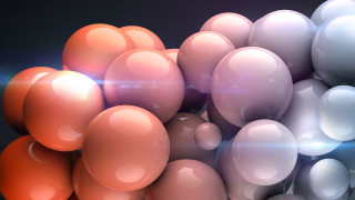 Balloons blue light raytraced shiny - the top of them free wallpaper
