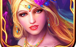 Blonde girl rose hair fantasy - her hair and a necklace free wallpaper