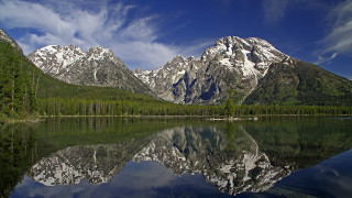 Mountain range reflection lake forest 5 - ansel adams free wallpaper
