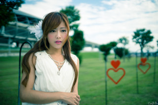 Woman heart field portrait blue - canon 5 0 mm free wallpaper for desktop