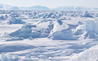 Snow mountains blue sky coastal - environmental art free wallpaper