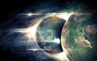 Space star planets mandelbrot aurora - a group of planets free wallpaper