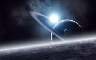 Planet ring space stars bright - a ring free wallpaper