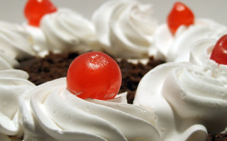 Cake cherry strawberry food photorealism - a cherry free wallpaper