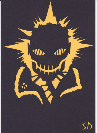 Skeleton crown cross lightning shock - a screenprint free wallpaper for mobile
