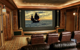 Home theater leather chairs large - a large screen free wallpaper