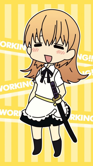 Girl sword yellow background words - a yellow background free wallpaper for mobile