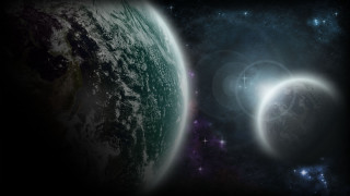 Earth moon stars space aurora 2 - a view of the earth free wallpaper