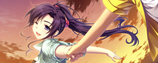 Girl holding hand another girl - sots art free wallpaper