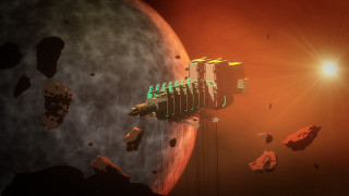 Space station planet sun rocks - a bright sun in the background free wallpaper