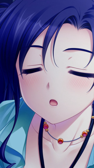 Woman blue hair necklace eyes - something free wallpaper for mobile