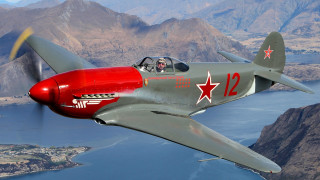 Red silver plane flying mountains - plane free wallpaper