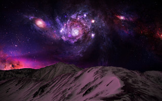 Purple mountain starry sky matte - sky above free wallpaper