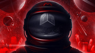 Redspace astronaut planets redsky galaxy - conrad marcarelli free wallpaper for desktop