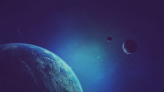 Blue space planetary background stars - a few star free wallpaper