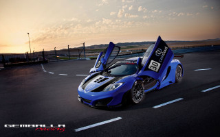 Blue sports car open doors 7 - the door open free wallpaper