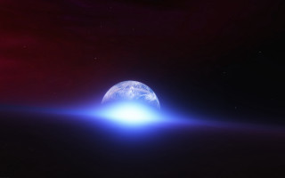 Red aurora constellation moon galaxy - sky free wallpaper for desktop