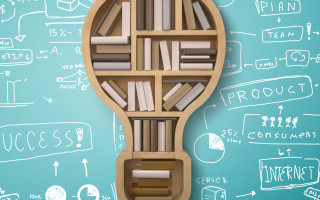 Wooden bookshelf blue background white - white writing free wallpaper