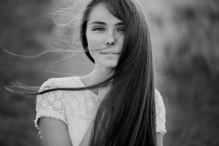 Woman long hair field grass 5 - a field of grass free wallpaper for desktop