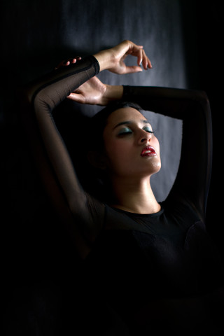 Woman hands head arm behind - contemporary fashion free wallpaper for mobile