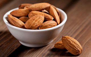 Almonds bowl wooden table spoon - verdadism free wallpaper